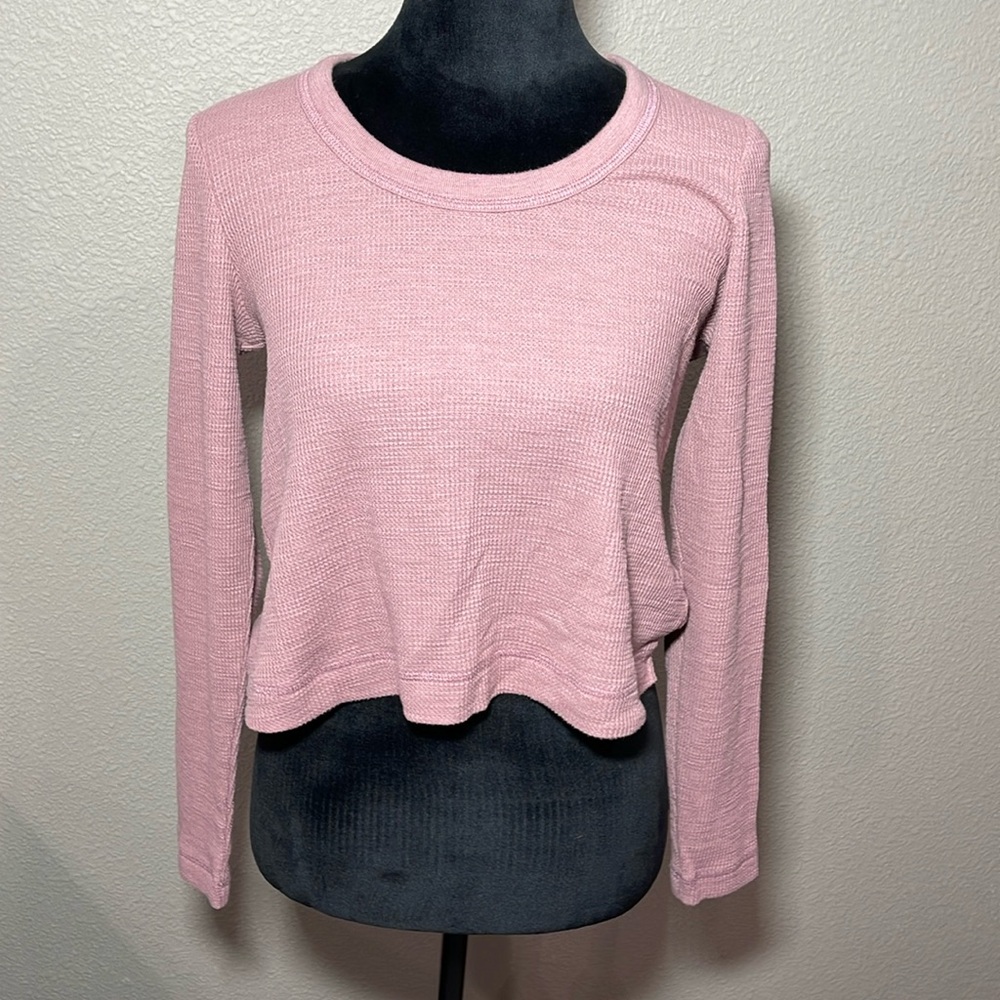 Old Navy Cropped LS Waffle Shirt